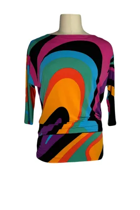 3/4 dolman sleeve side ruched tunic