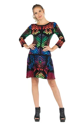 3/4 SL Round Longer Overskirt Banded Dress