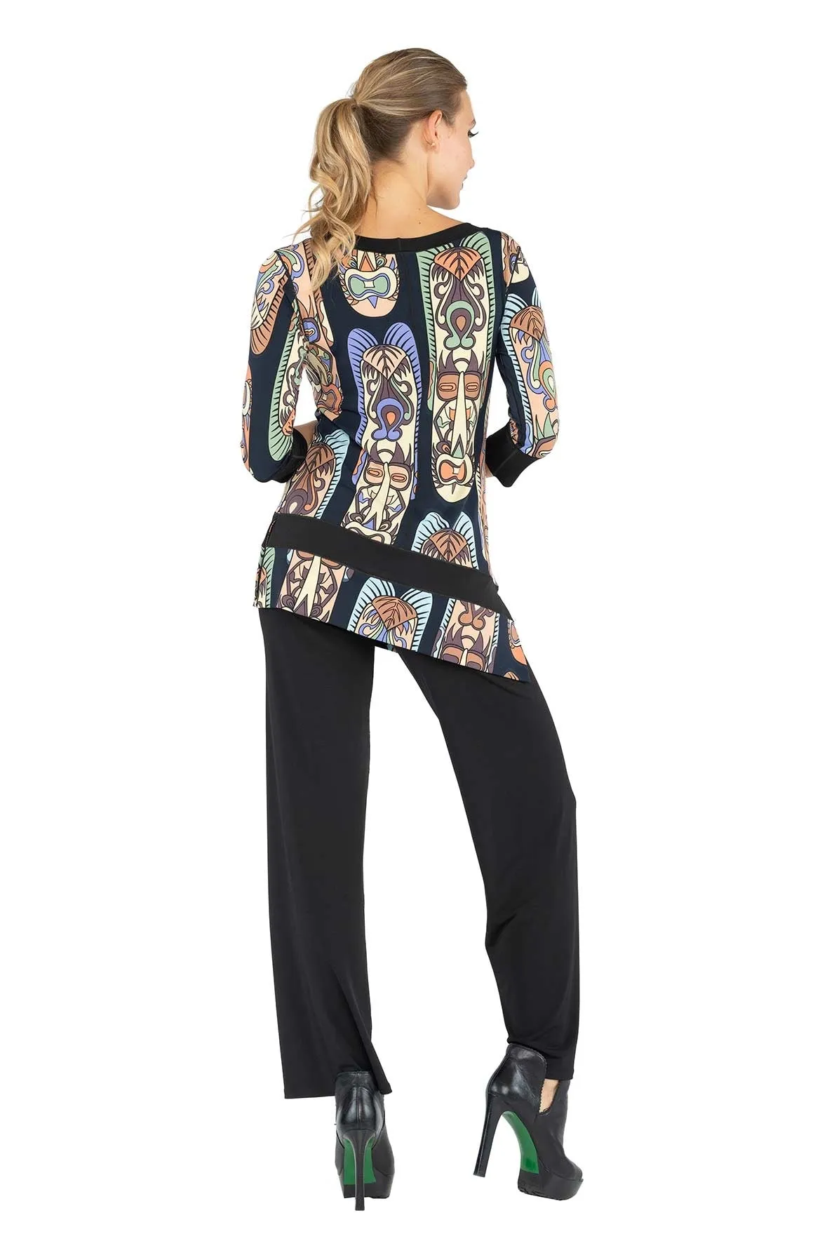 3/4 SL Slant Banded NK Tunic
