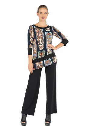 3/4 SL Slant Banded NK Tunic