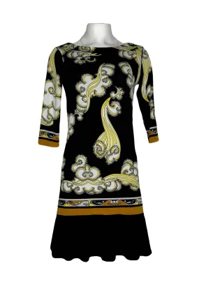 3/4 sleeve bottom ruffle double layer dress