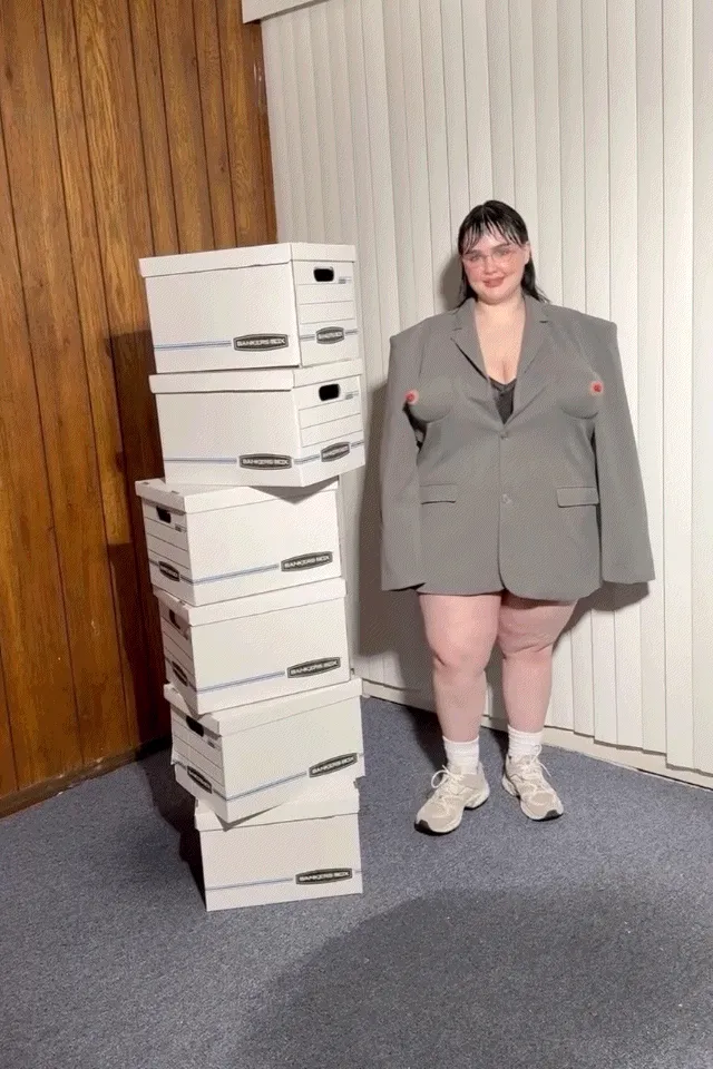 3D Boobs Blazer Gray