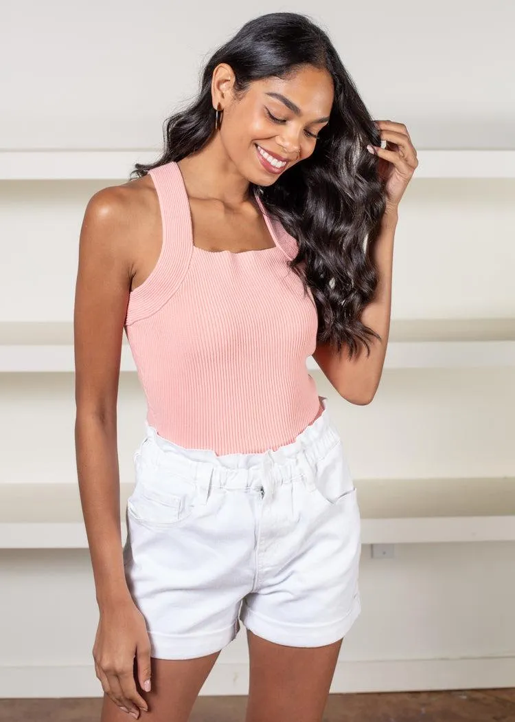 525 America Strappy Square Neck Tank- Taffy