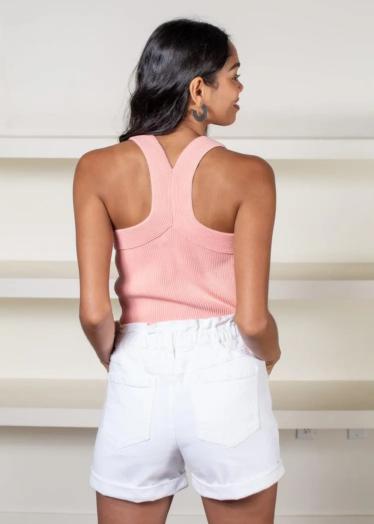 525 America Strappy Square Neck Tank- Taffy