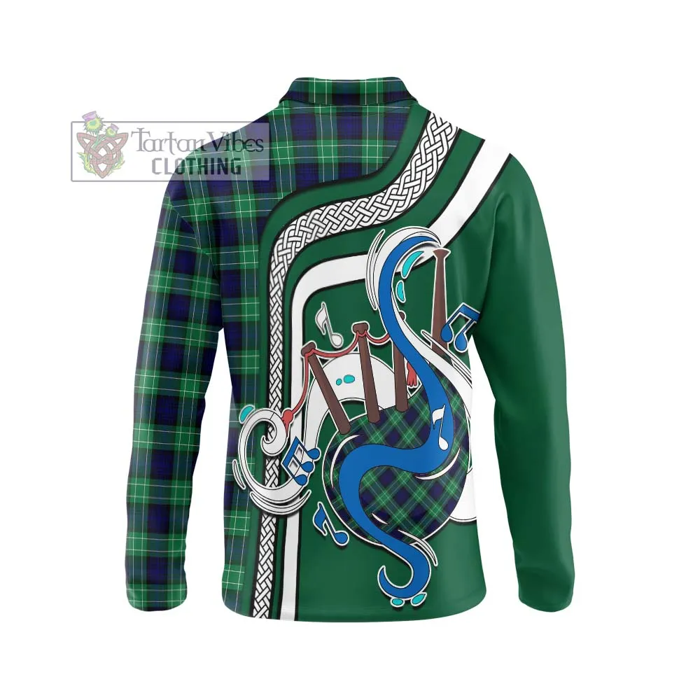 Abercrombie Tartan Long Sleeve Polo Shirt with Epic Bagpipe Style