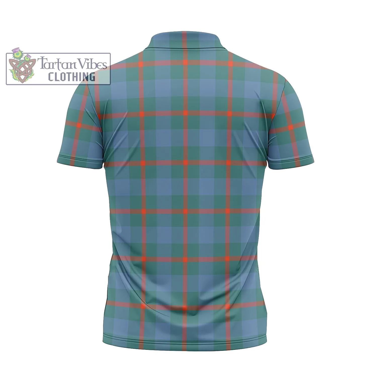 Agnew Ancient Tartan Zipper Polo Shirt with Family Crest