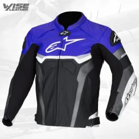 Alpinestars Blue Croes Celer Style Leather Jacket