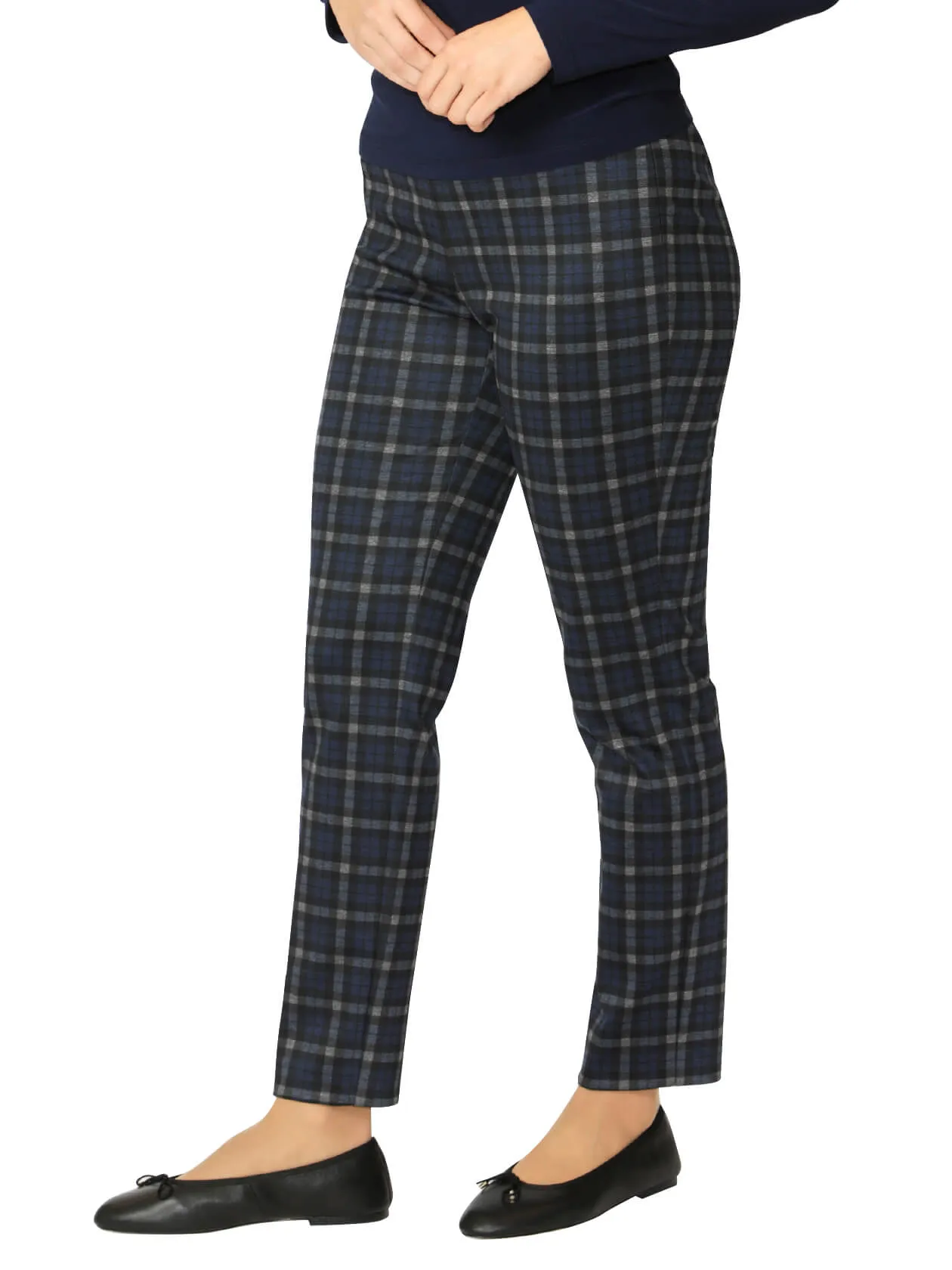 Anna Blue Check Ponti Pant