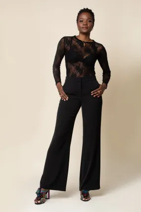 Black Mystique Stretch Lace Top