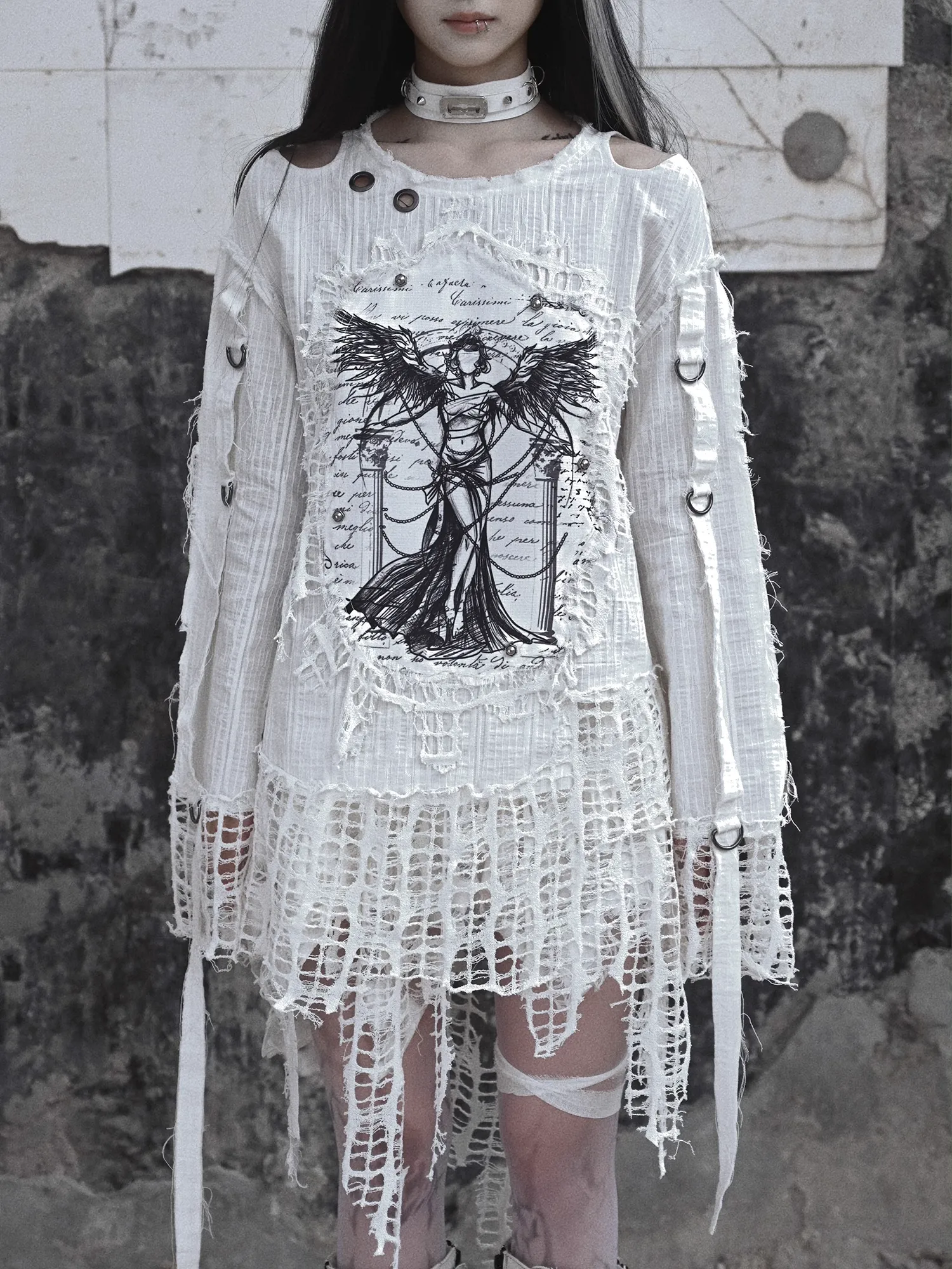 [Blood Supply] Madhouse Distressed Vintage Print Sweatshirt
