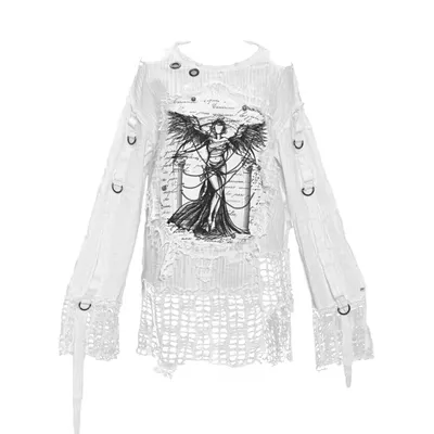 [Blood Supply] Madhouse Distressed Vintage Print Sweatshirt