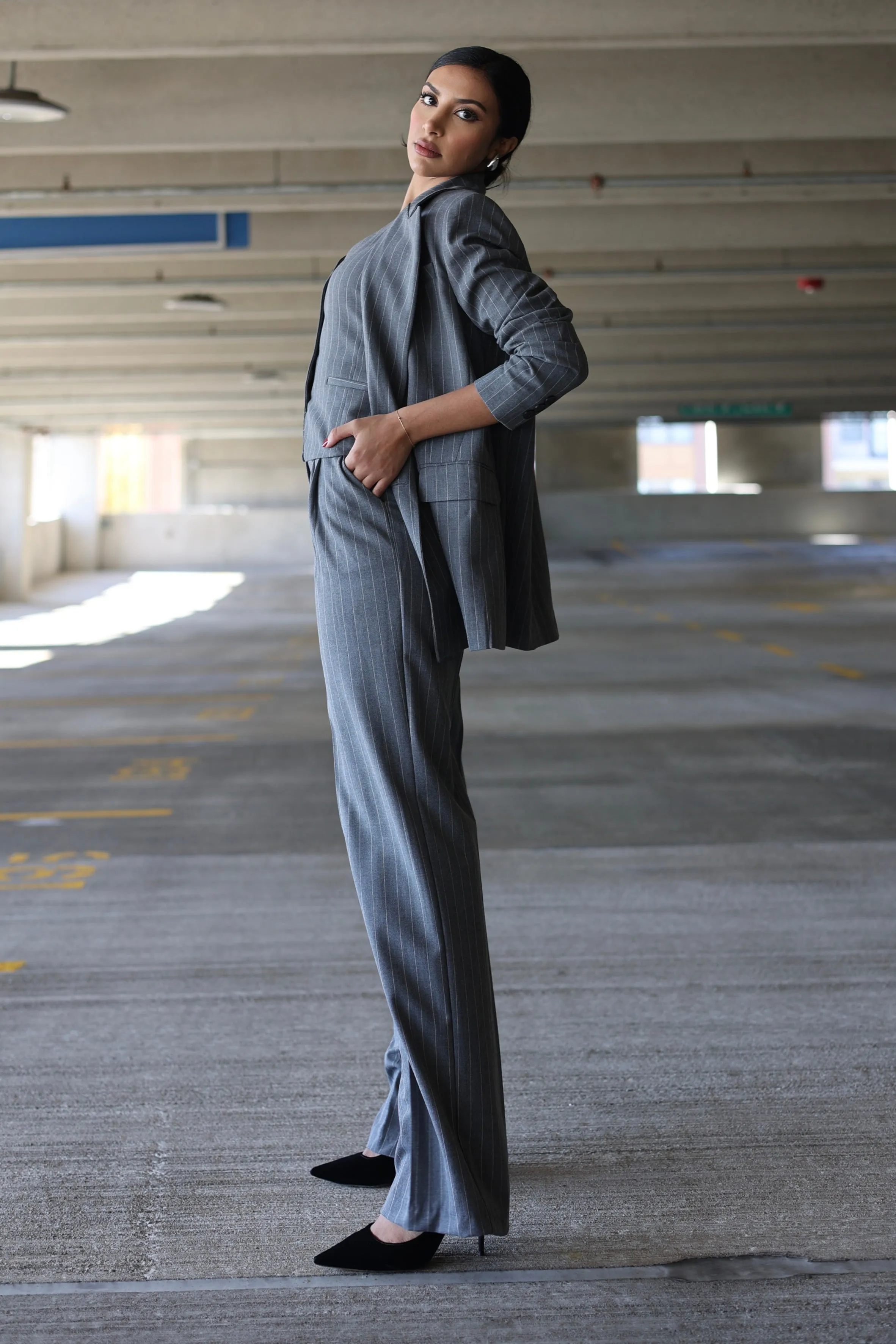 Boss Babe Pinstriped Suit