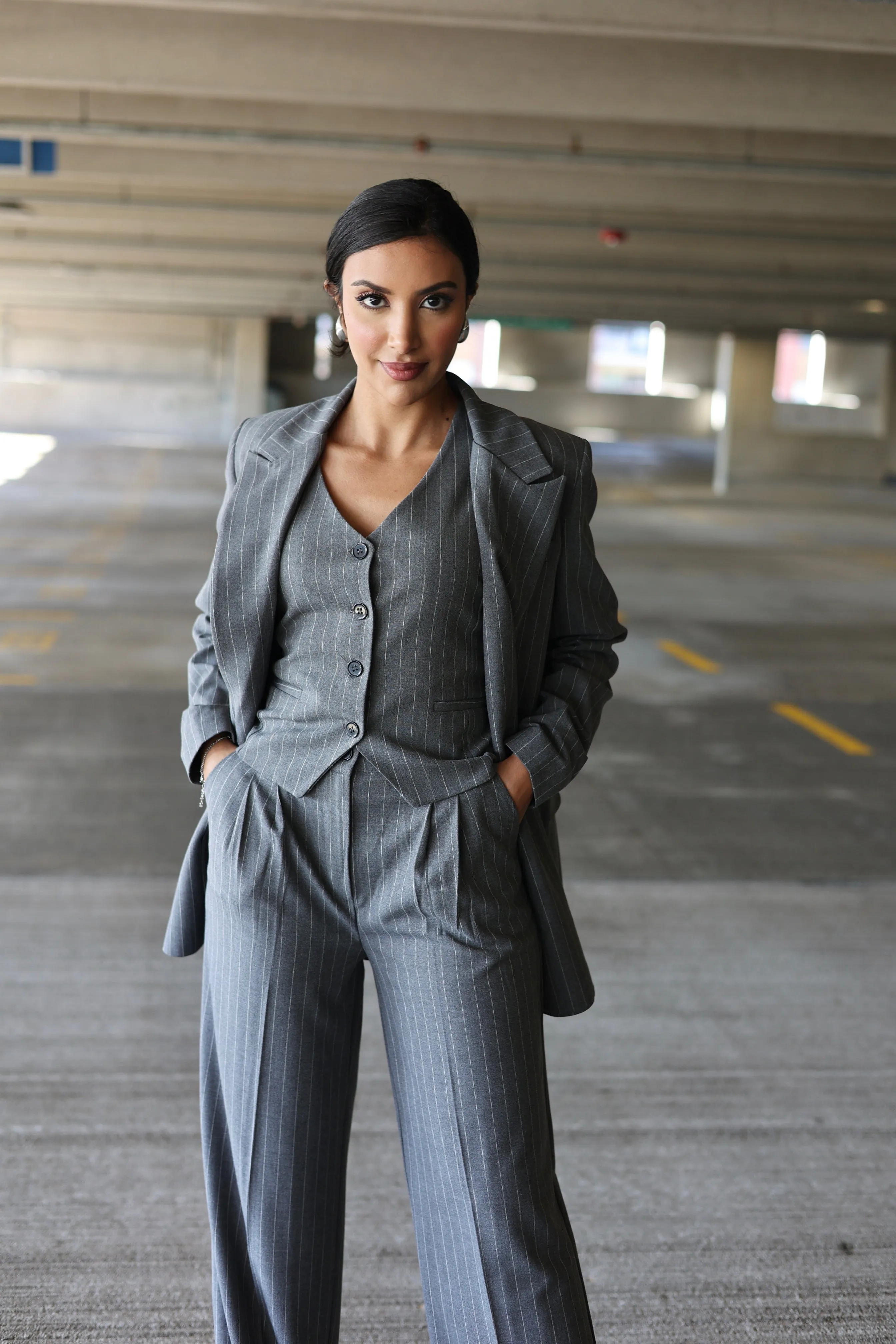 Boss Babe Pinstriped Suit