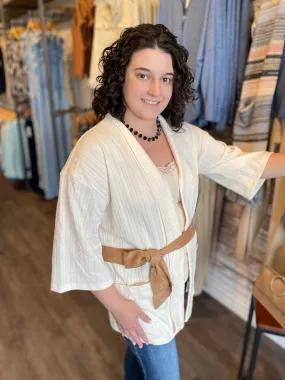 Cable Knit Kimono Jacket