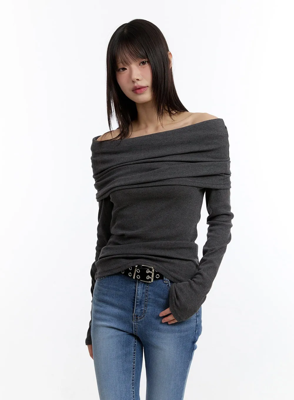 Chic Off-Shoulder Hoodie Top CA508