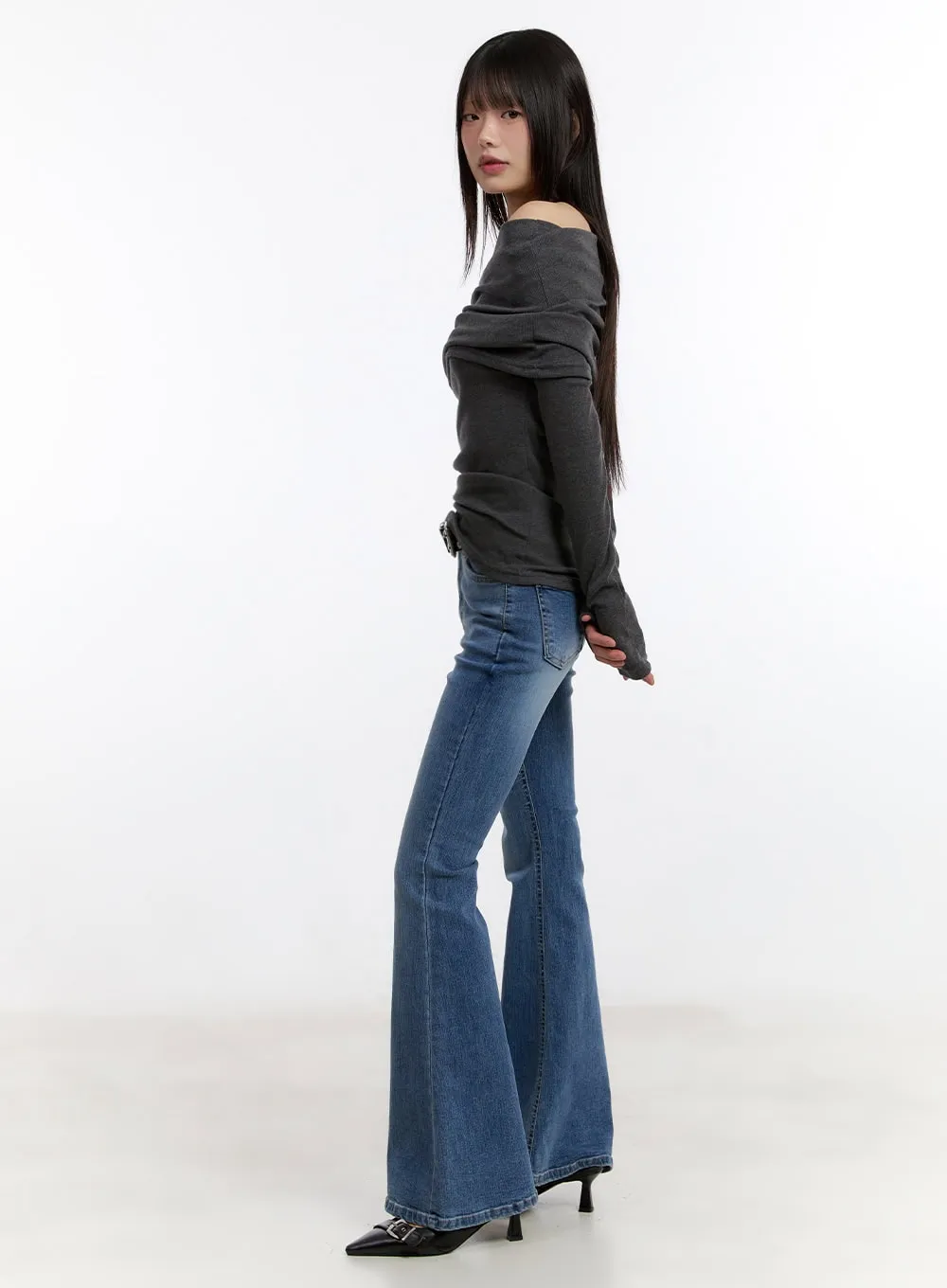 Chic Off-Shoulder Hoodie Top CA508