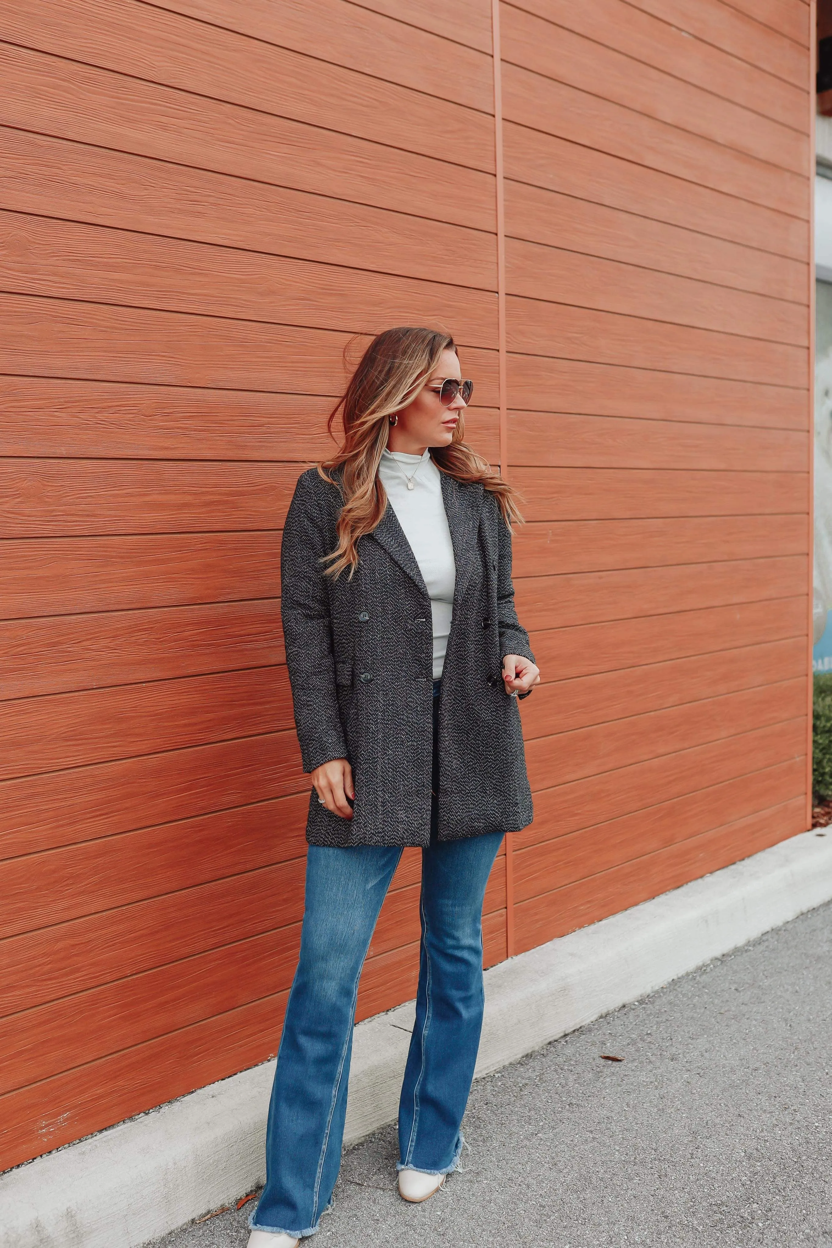 Chic Upon Arrival Button Down Blazer Jacket In Black