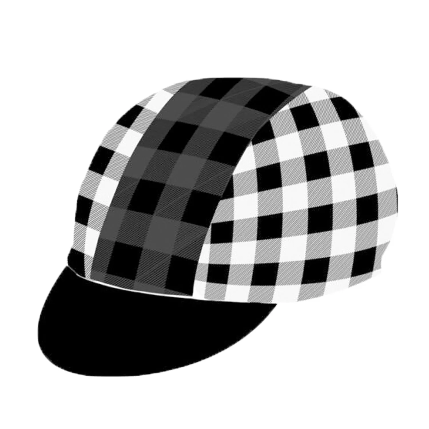 Classic Retro Black White Lattice Polyester Quick Dry Cycling Caps Road Team Bike Balaclava Breathable Bicycle Men's Hat