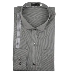 Dark Grey Stripes Cotton Shirt