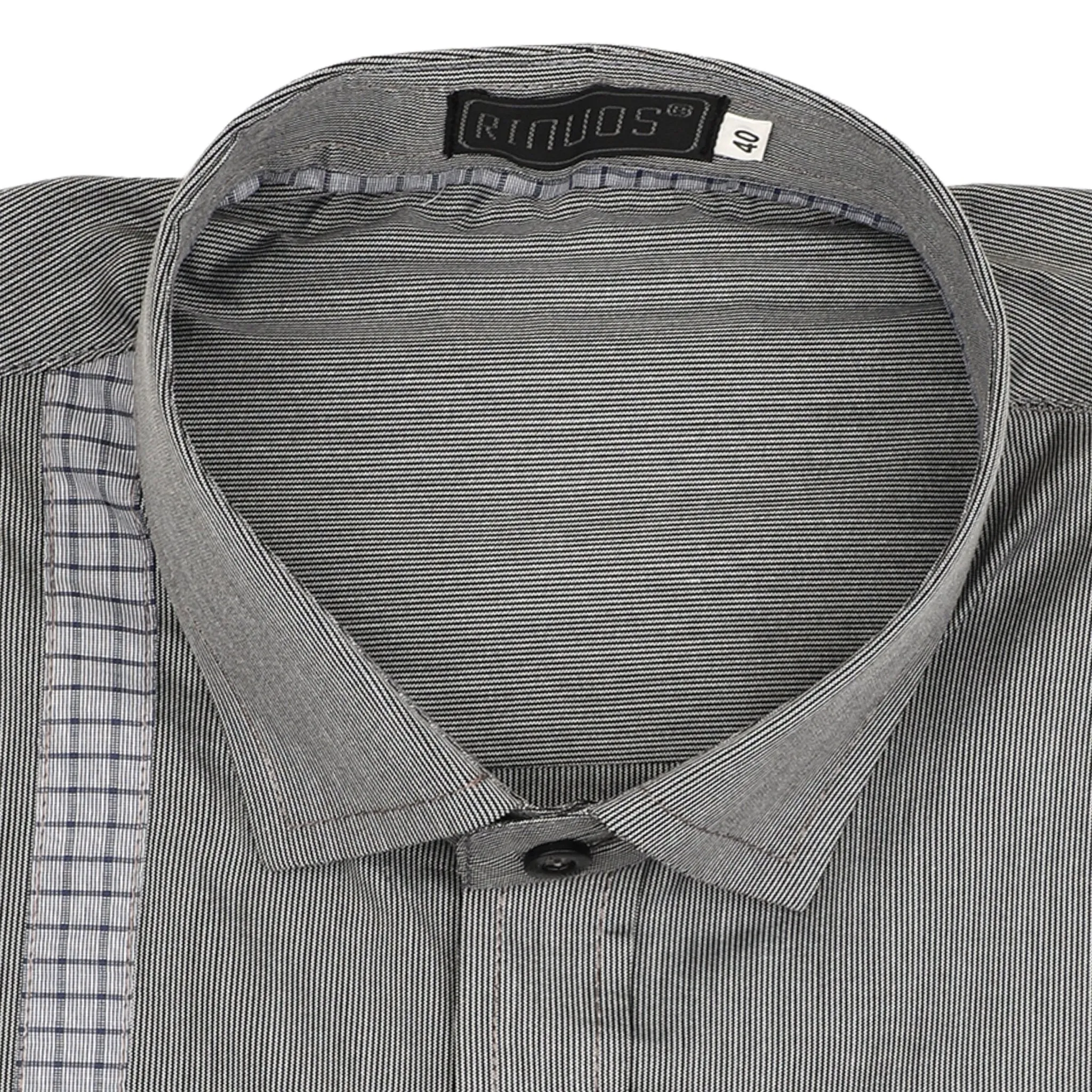 Dark Grey Stripes Cotton Shirt