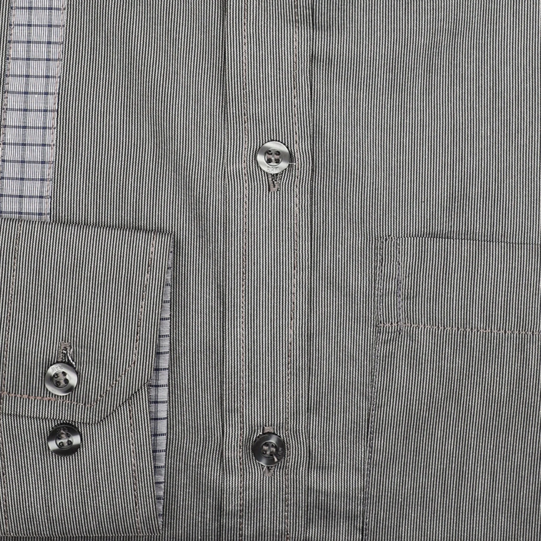 Dark Grey Stripes Cotton Shirt