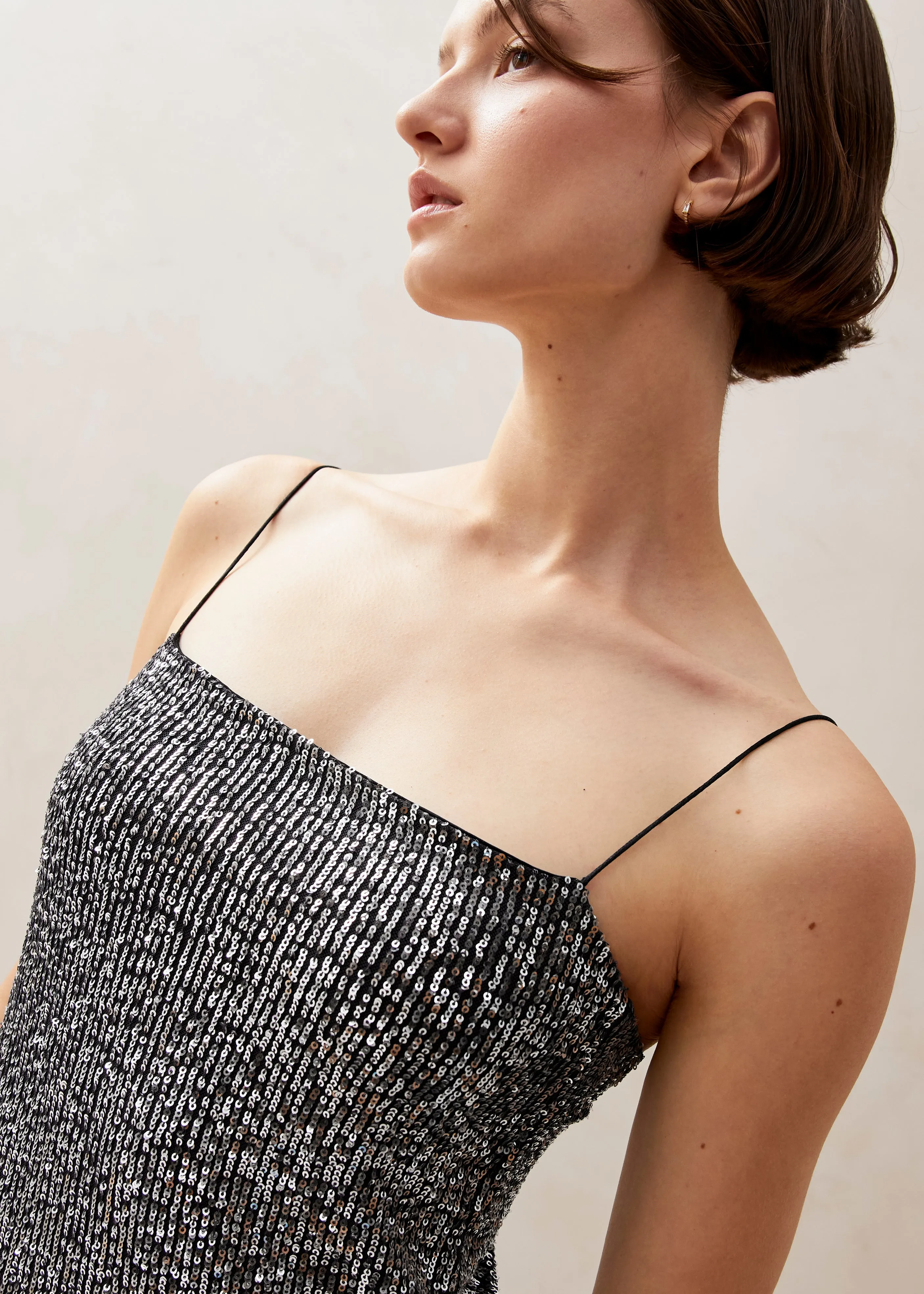 Elmi Shimmer Silver Midi Dress