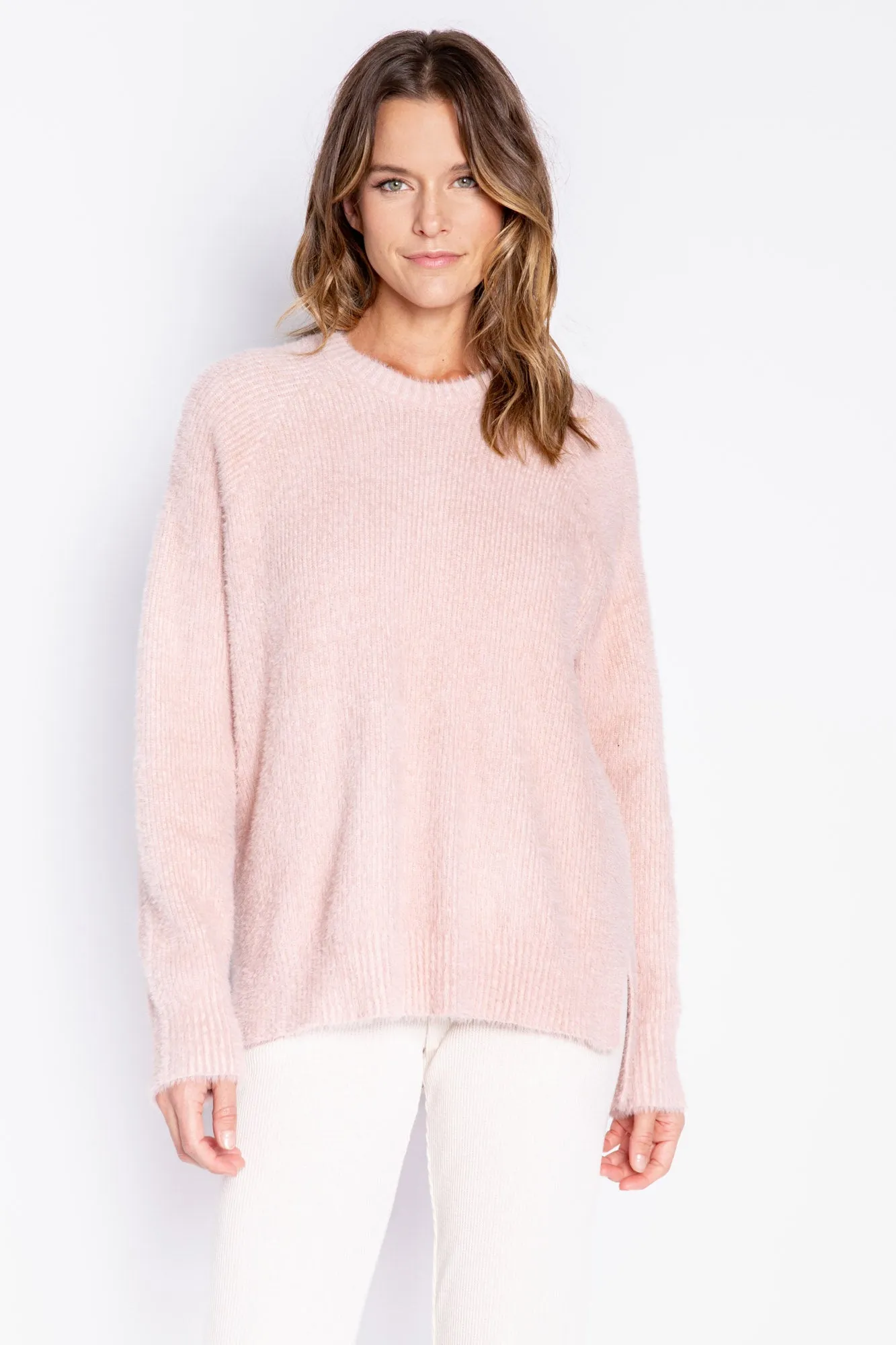 Feather Knit Long Sleeve Top