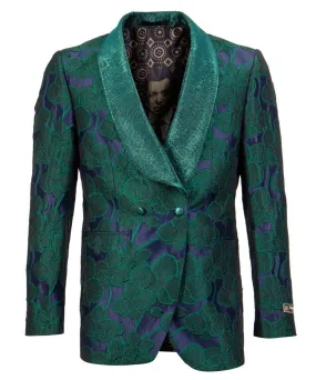 Green Floral Empire Blazer