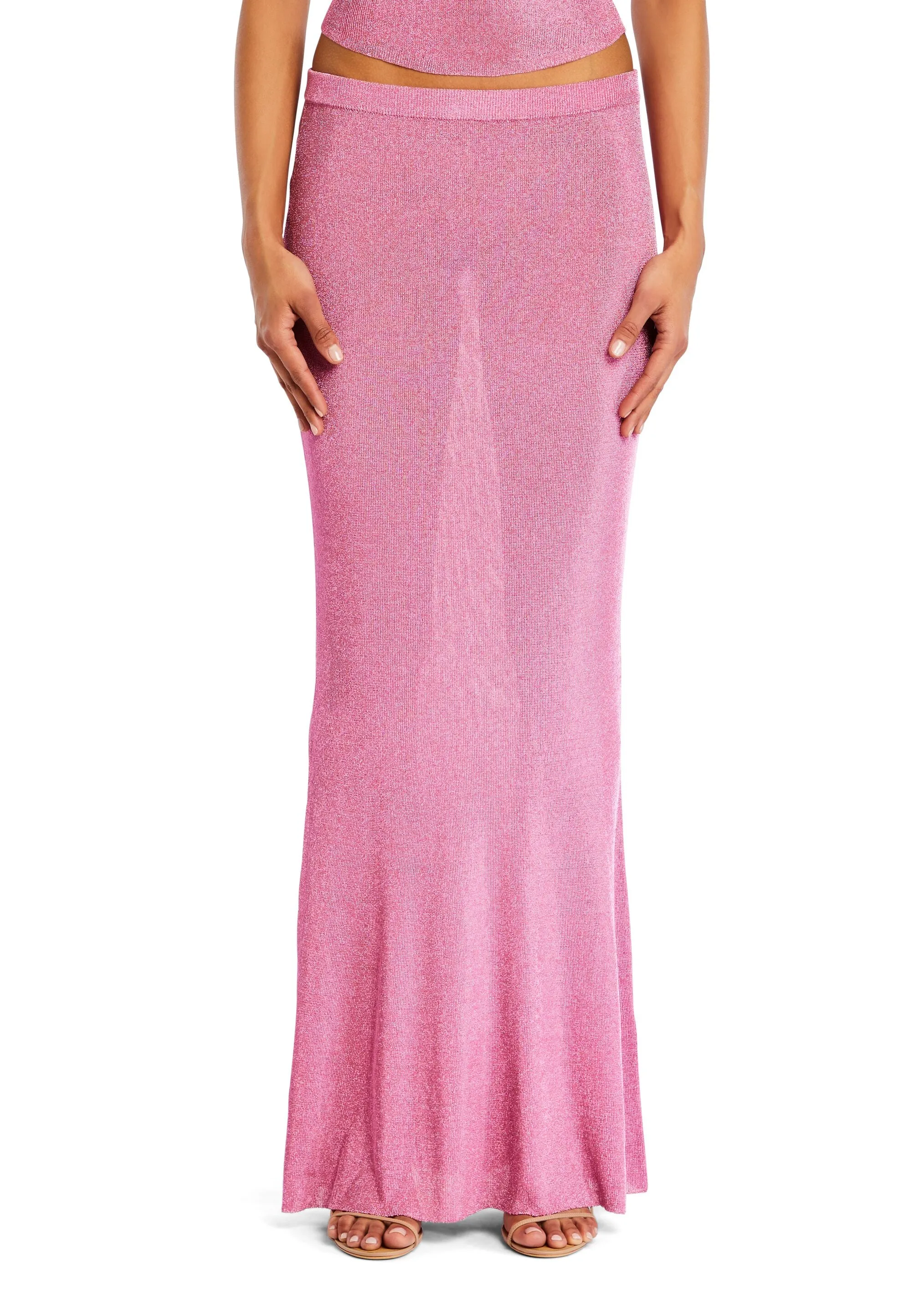 Harmony Metallic Knit Maxi Skirt
