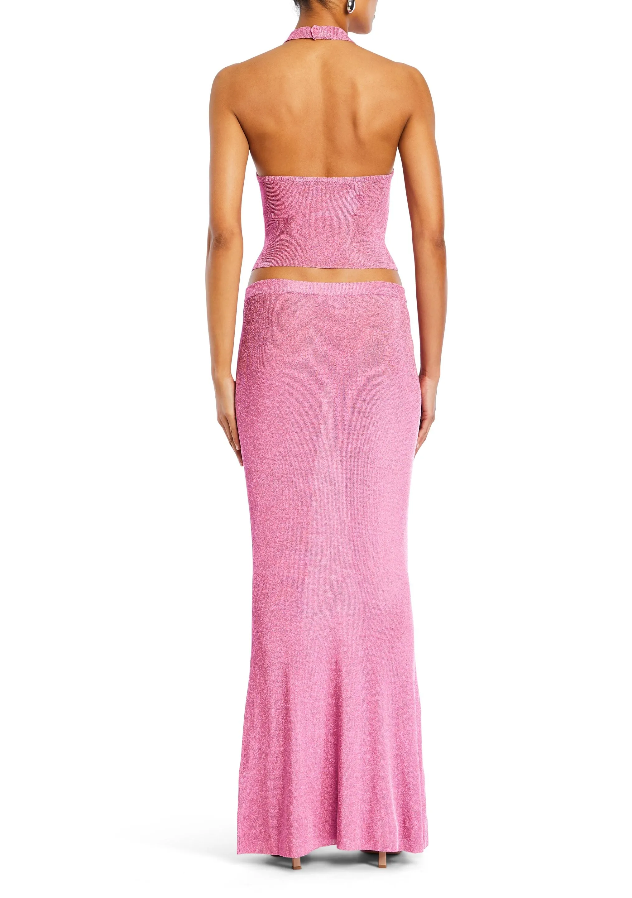 Harmony Metallic Knit Maxi Skirt