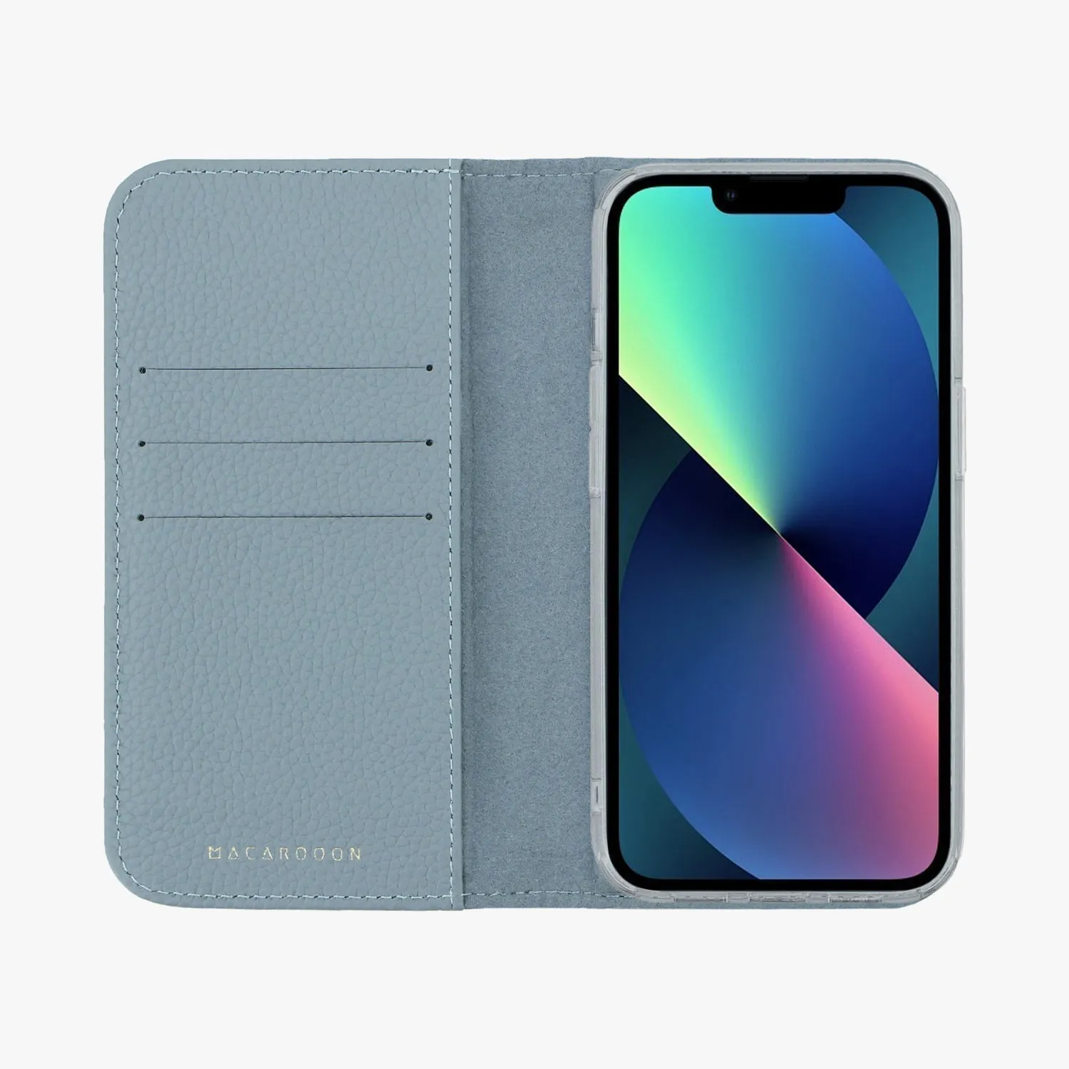 iPhone 15 Plus MagSafe Leather Flip Cover with Clear Case