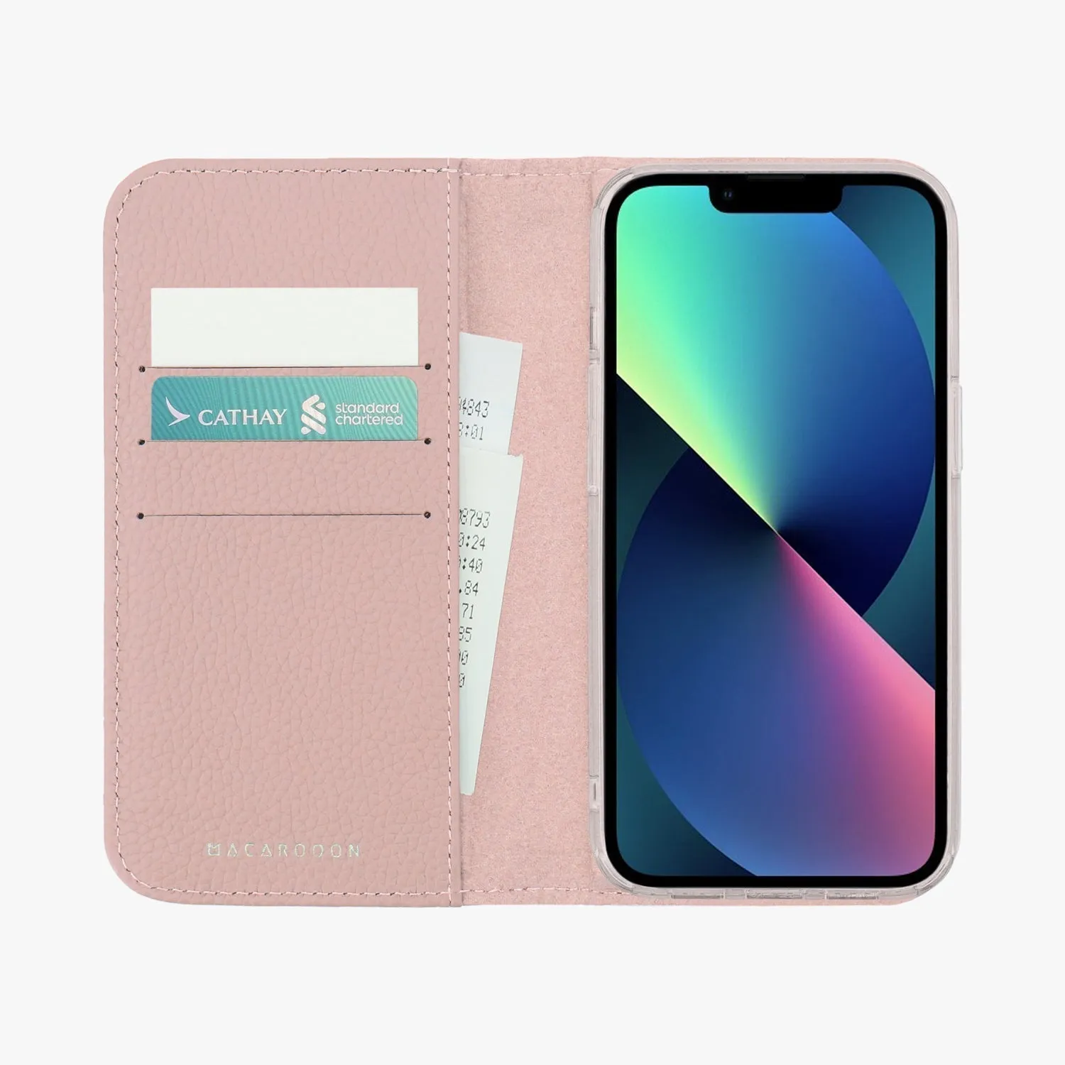 iPhone 15 Plus MagSafe Leather Flip Cover with Clear Case