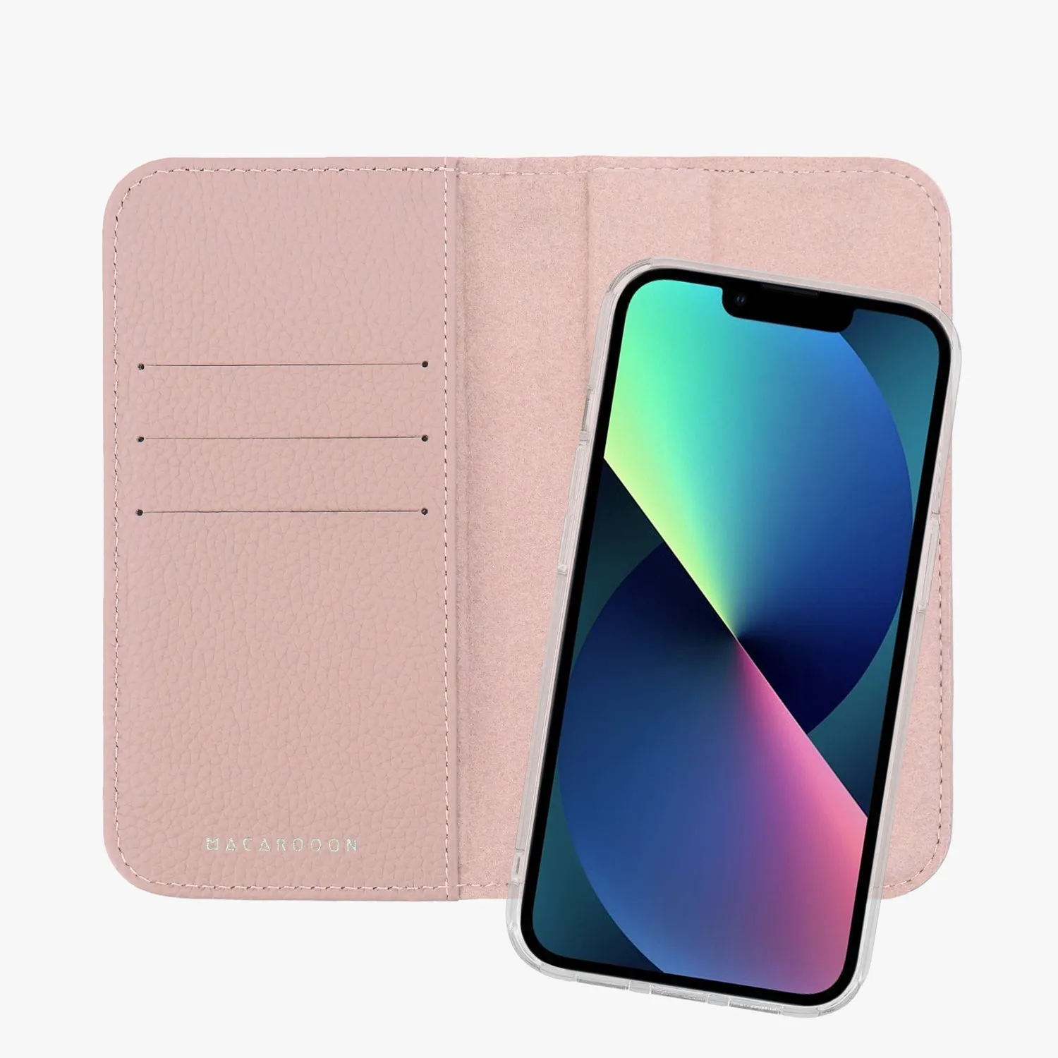 iPhone 15 Plus MagSafe Leather Flip Cover with Clear Case