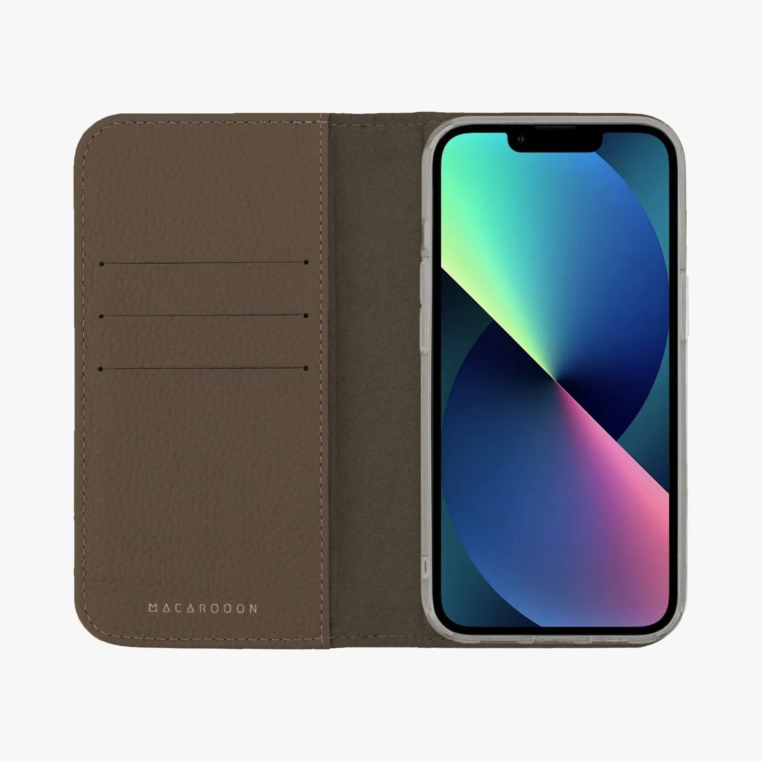 iPhone 15 Plus MagSafe Leather Flip Cover with Clear Case