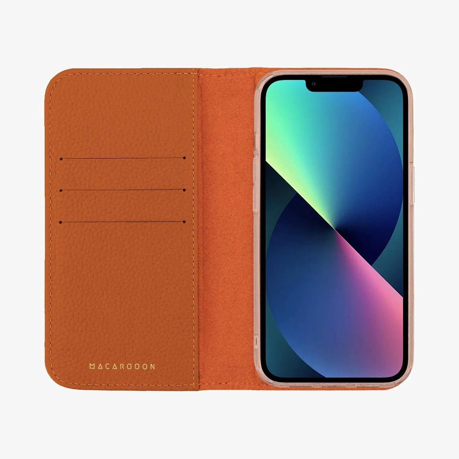 iPhone 15 Plus MagSafe Leather Flip Cover with Clear Case