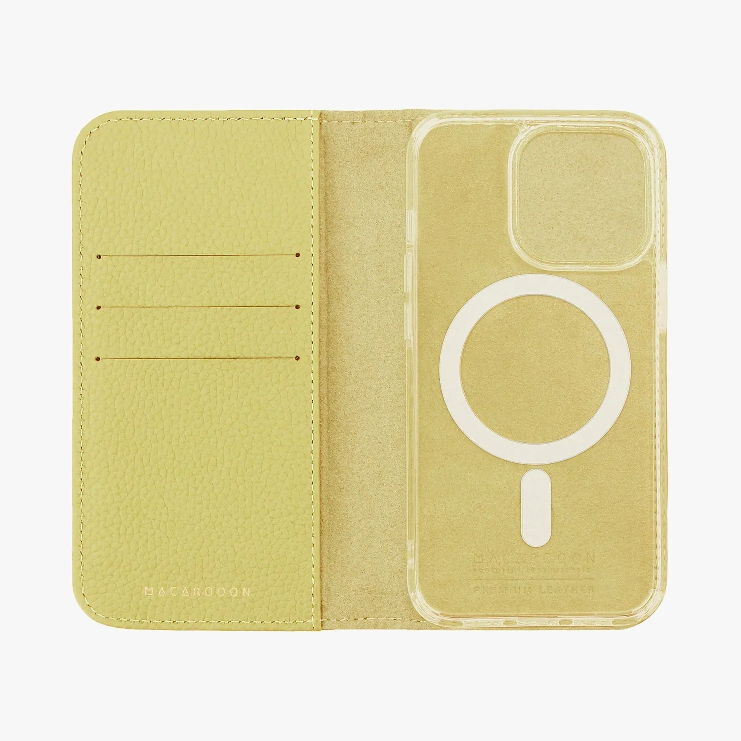 iPhone 15 Plus MagSafe Leather Flip Cover with Clear Case