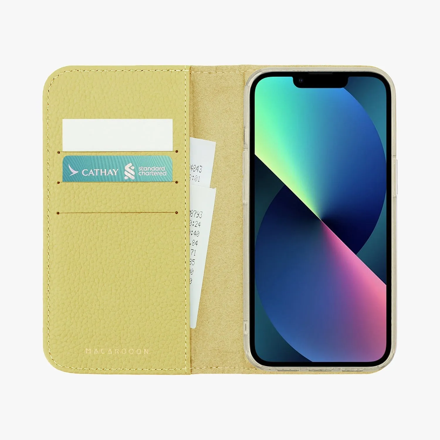 iPhone 15 Plus MagSafe Leather Flip Cover with Clear Case