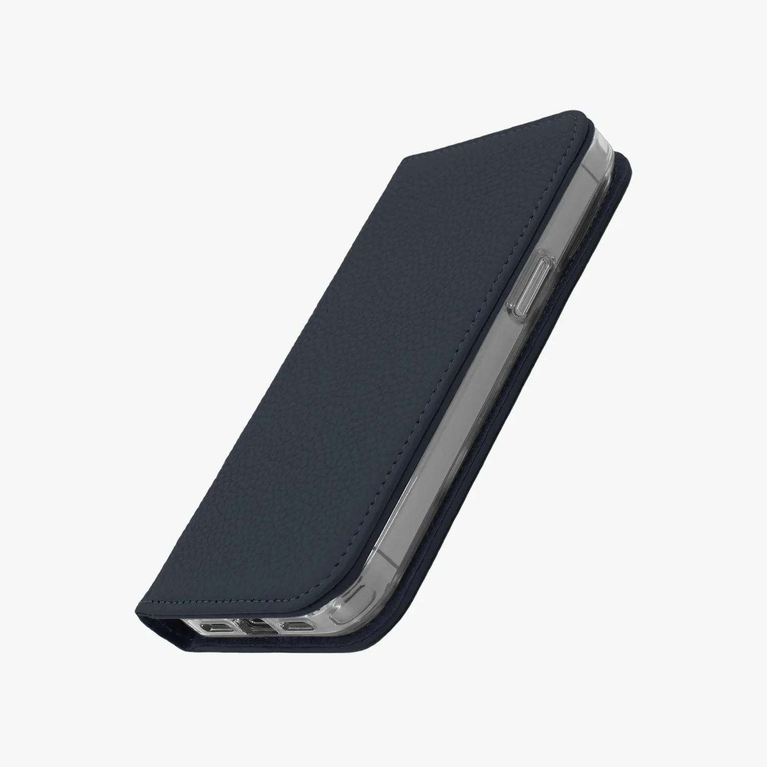 iPhone 15 Plus MagSafe Leather Flip Cover with Clear Case