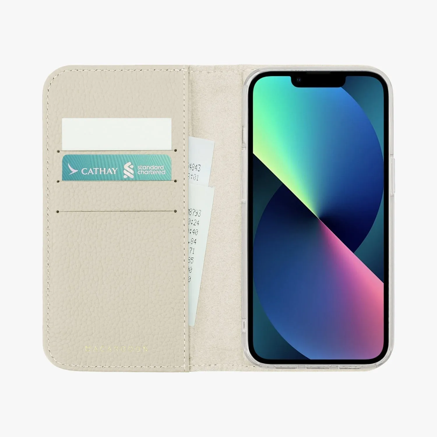 iPhone 15 Plus MagSafe Leather Flip Cover with Clear Case