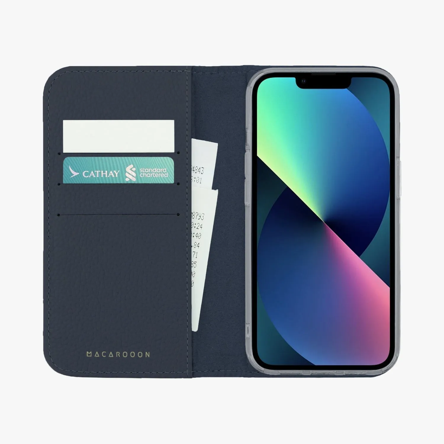 iPhone 15 Plus MagSafe Leather Flip Cover with Clear Case