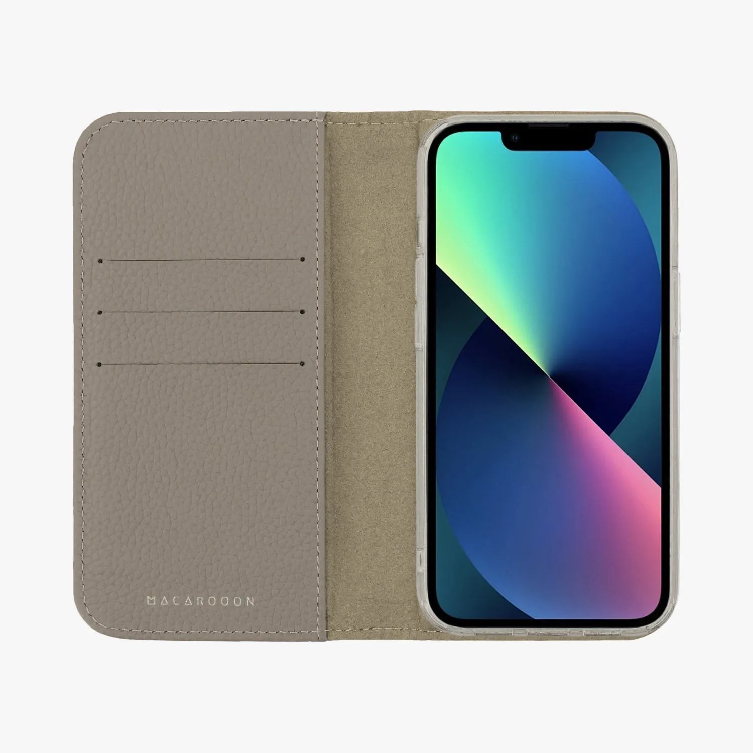 iPhone 15 Plus MagSafe Leather Flip Cover with Clear Case