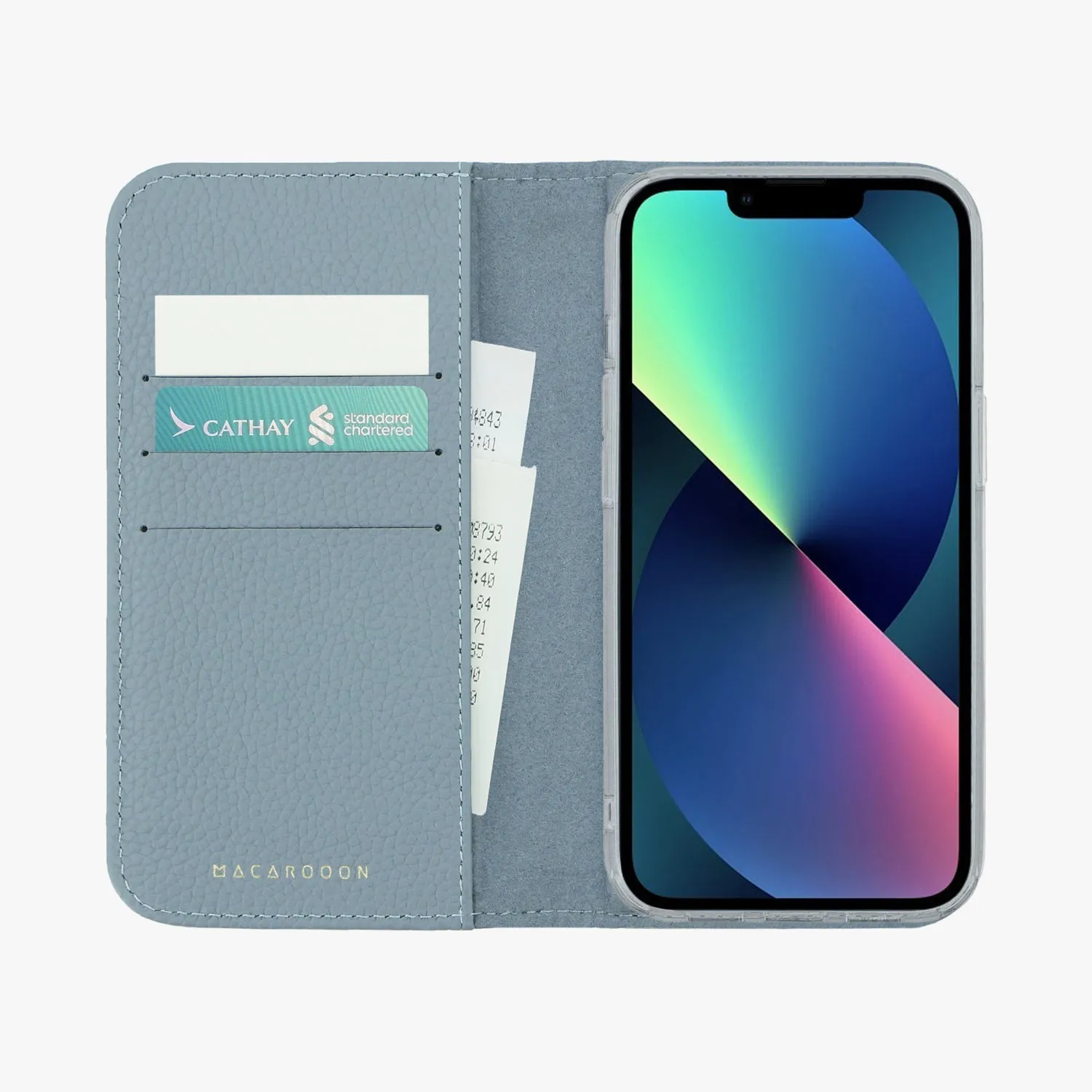 iPhone 15 Plus MagSafe Leather Flip Cover with Clear Case