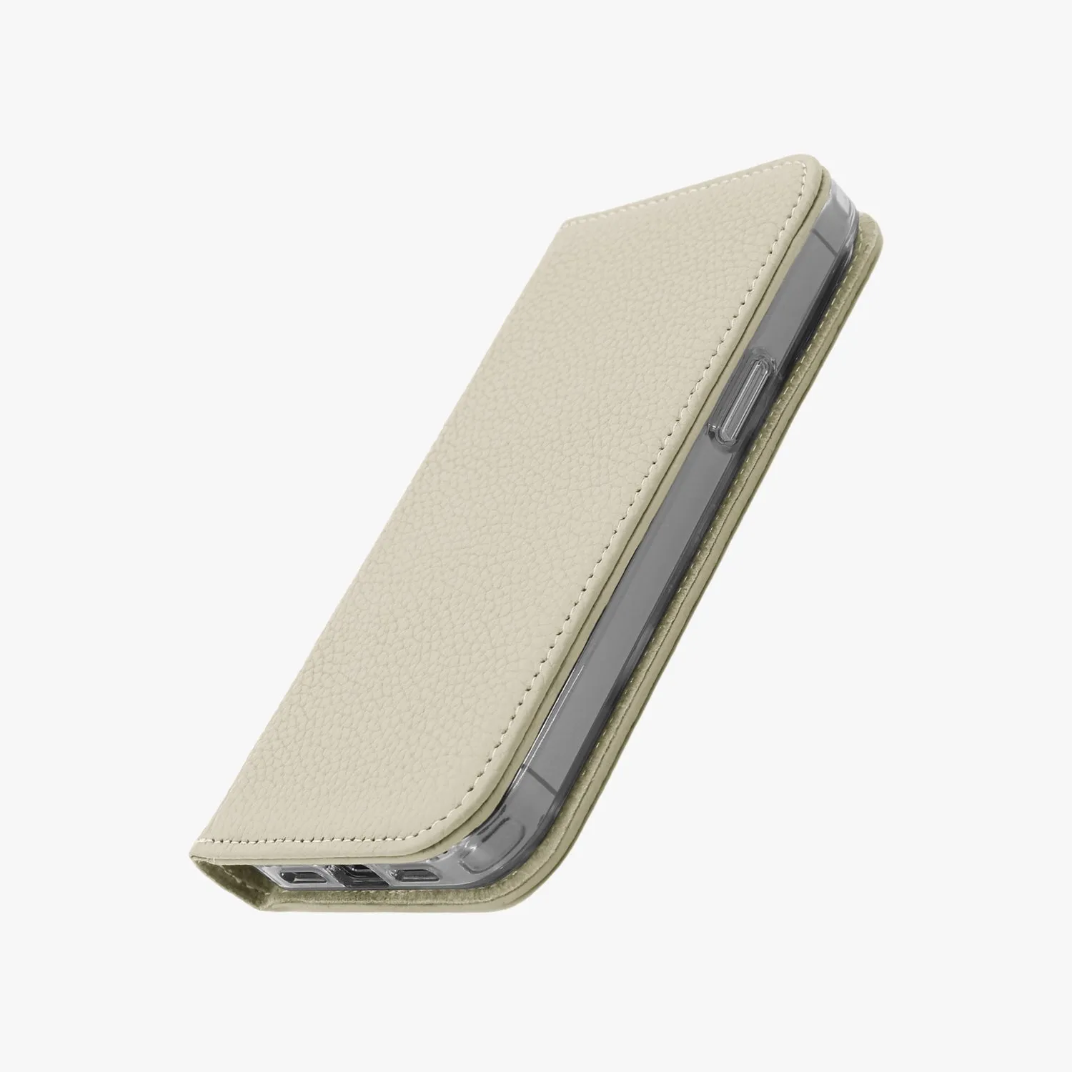 iPhone 15 Pro Max MagSafe Leather Flip Cover with Clear Case