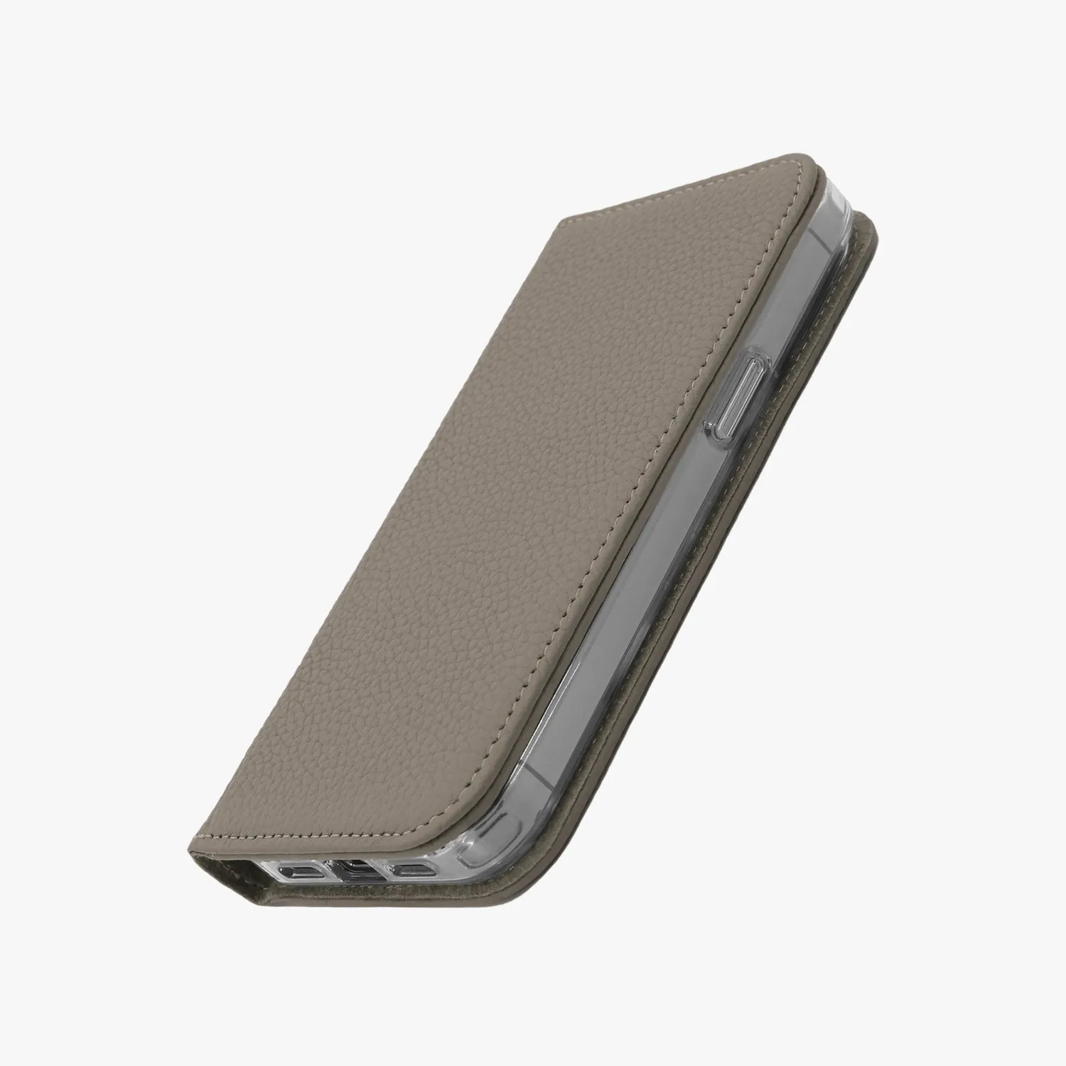 iPhone 15 Pro Max MagSafe Leather Flip Cover with Clear Case