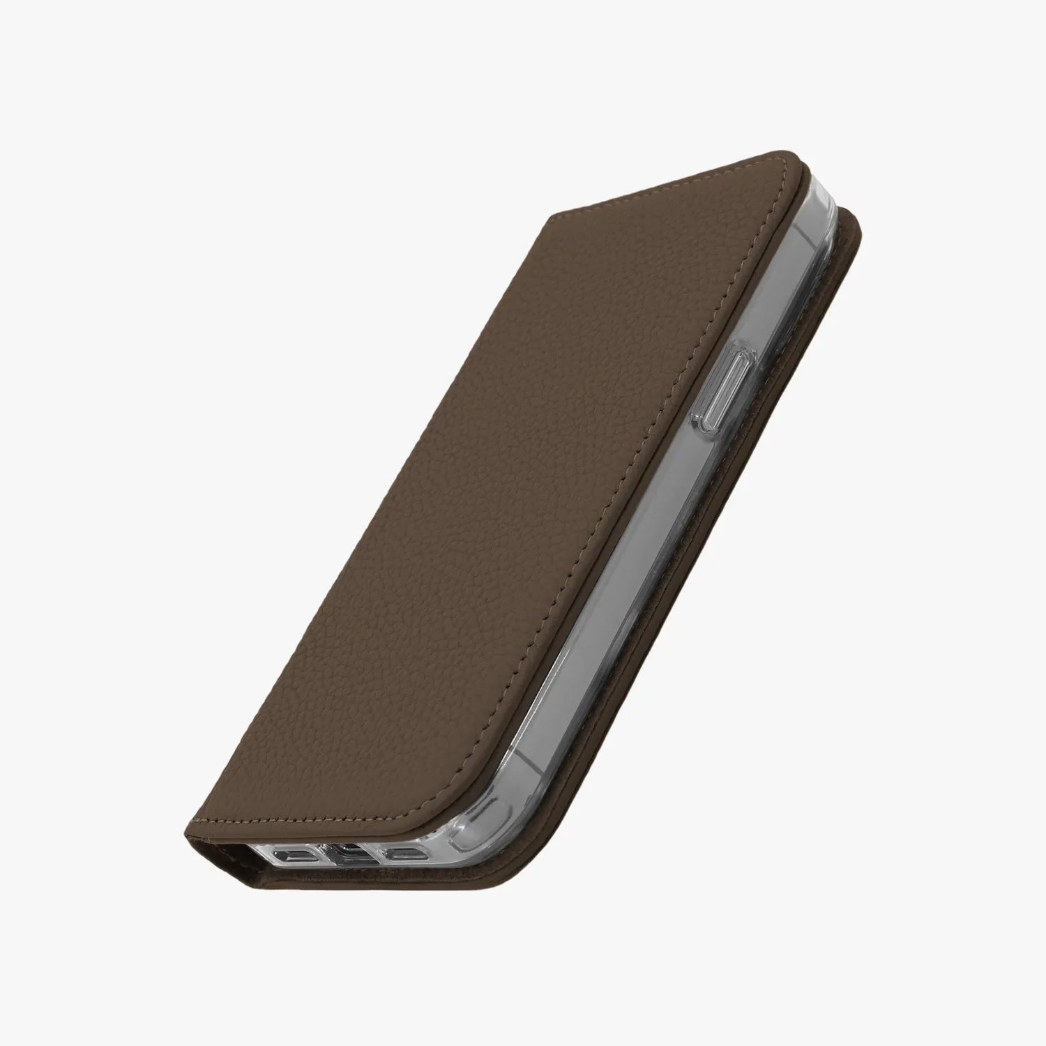 iPhone 15 Pro Max MagSafe Leather Flip Cover with Clear Case