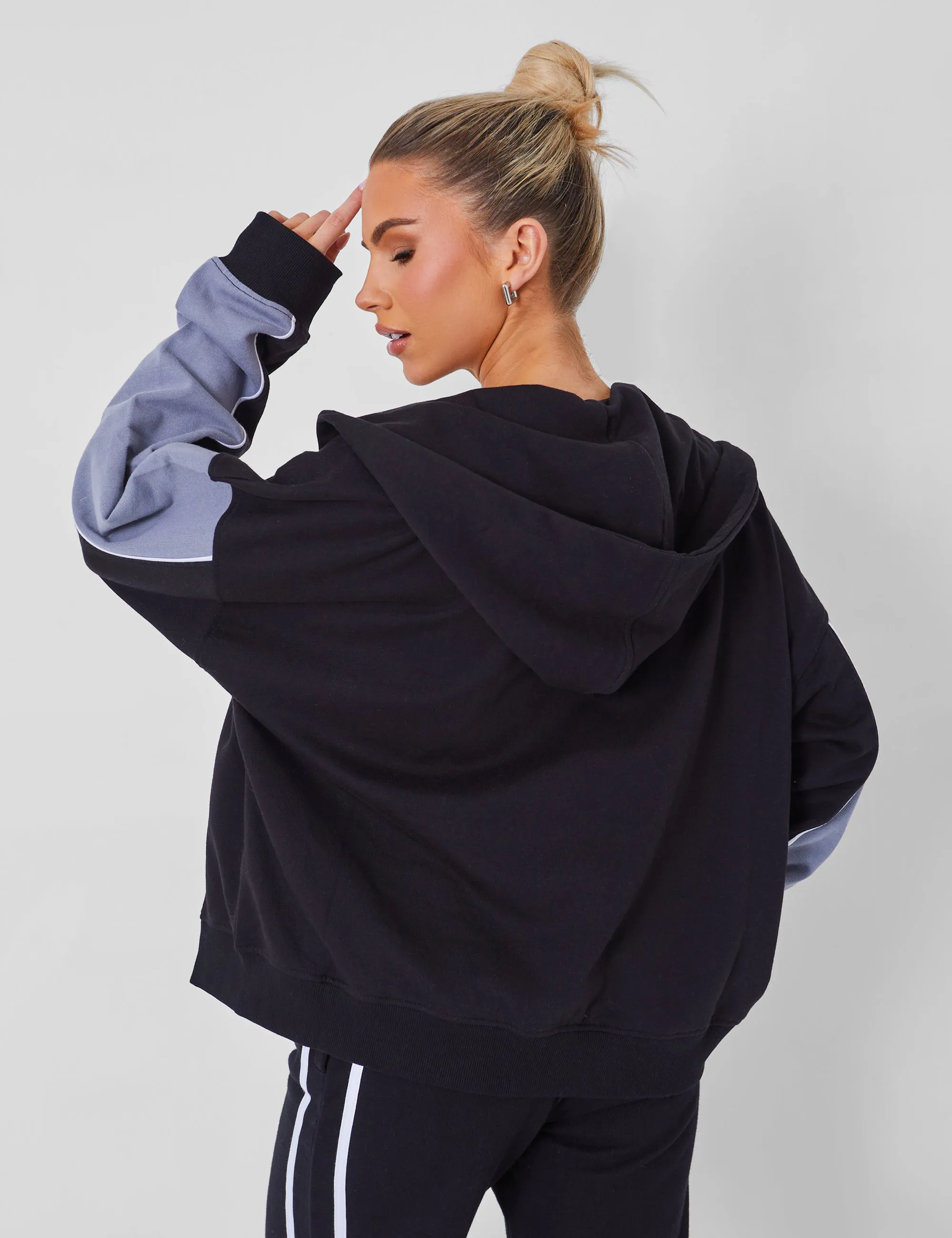 Kaiia Motocross Zip Through Hoodie Black