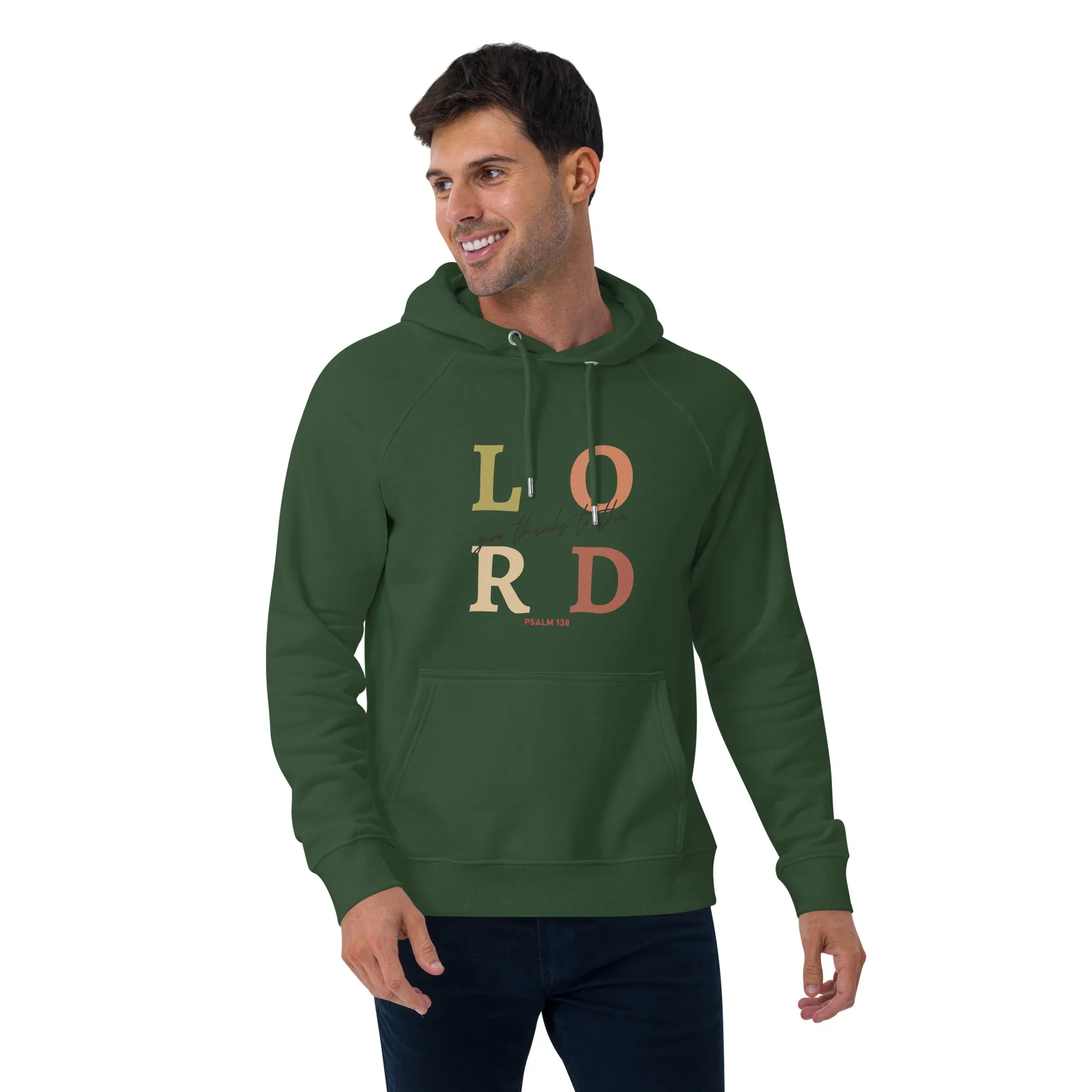 Lord Give Thanks Graphic Men Eco Raglan Hoodie