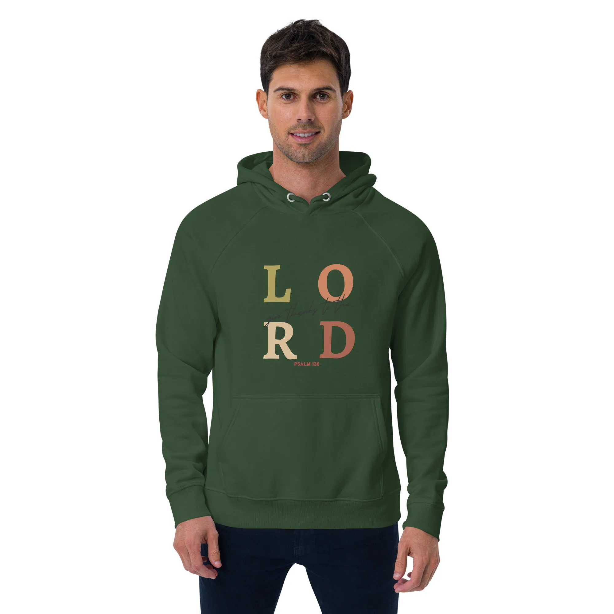 Lord Give Thanks Graphic Men Eco Raglan Hoodie