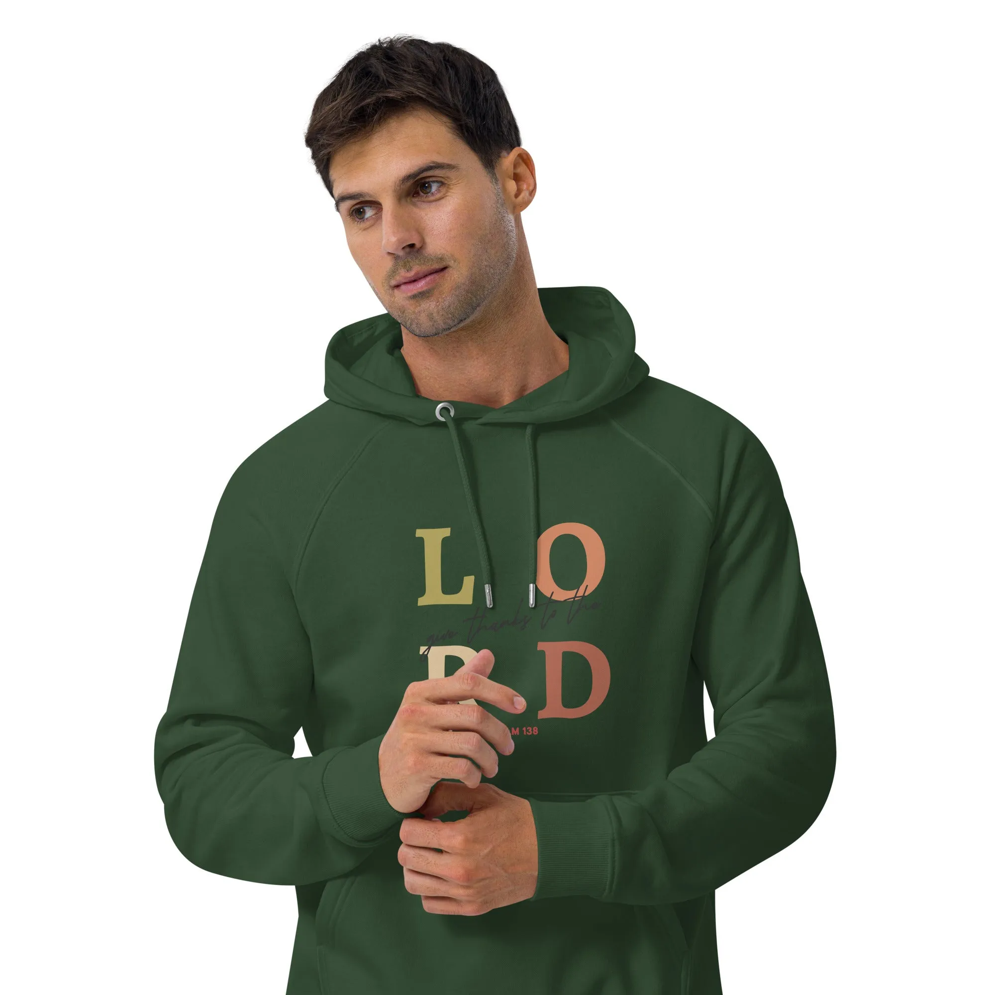 Lord Give Thanks Graphic Men Eco Raglan Hoodie