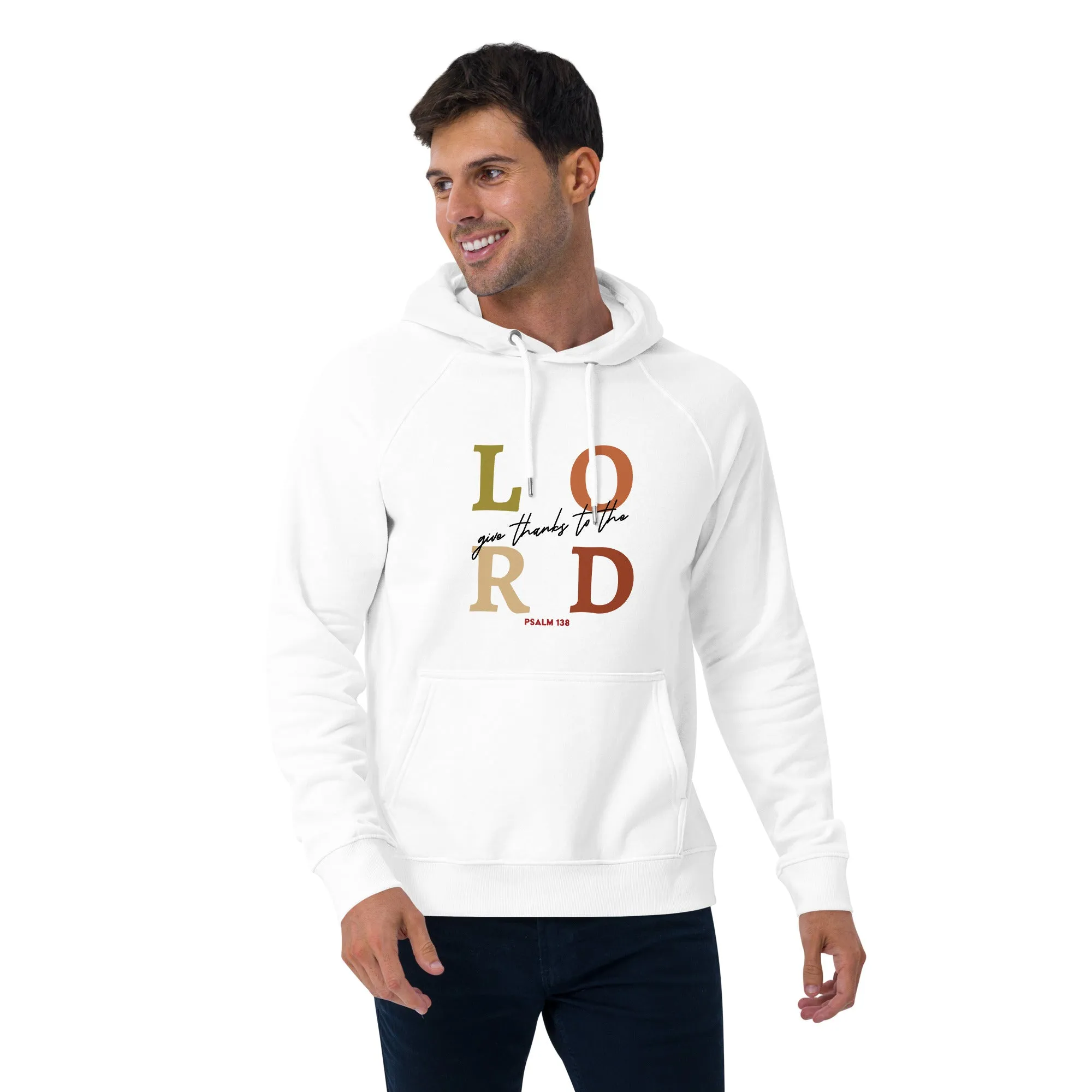 Lord Give Thanks Graphic Men Eco Raglan Hoodie